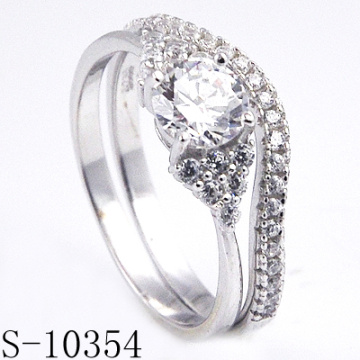 Mode Silber Rhodium Ring für Customed Schmuck (S-10354)